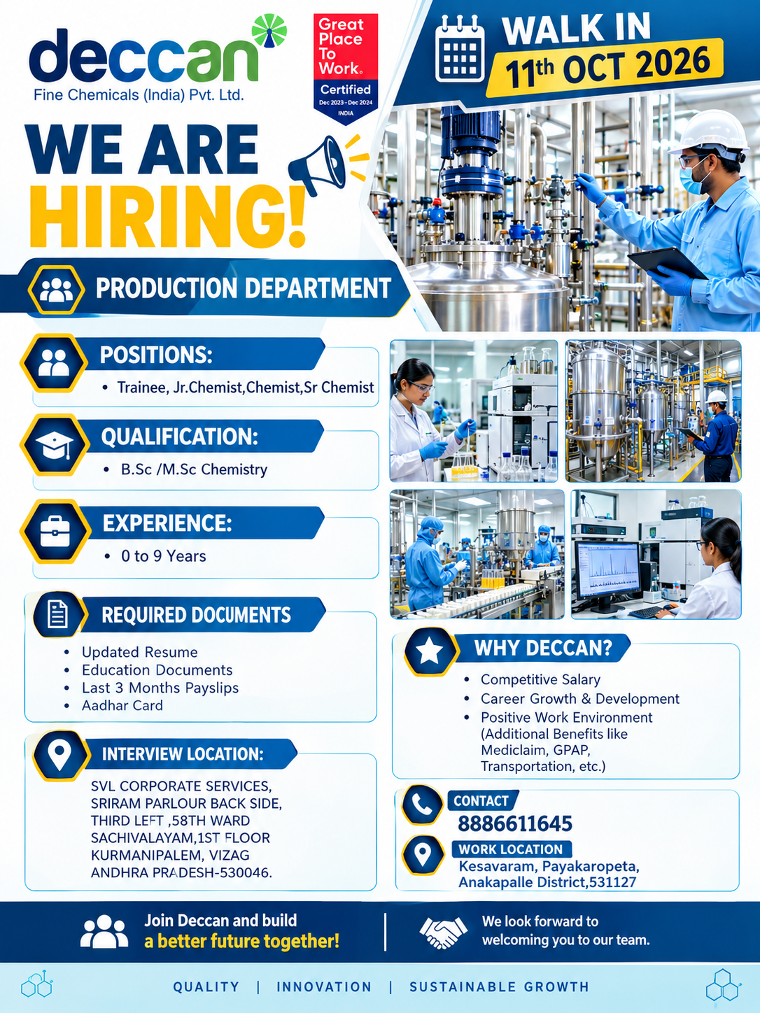 Deccan Fine Chemicals Jobs 2026