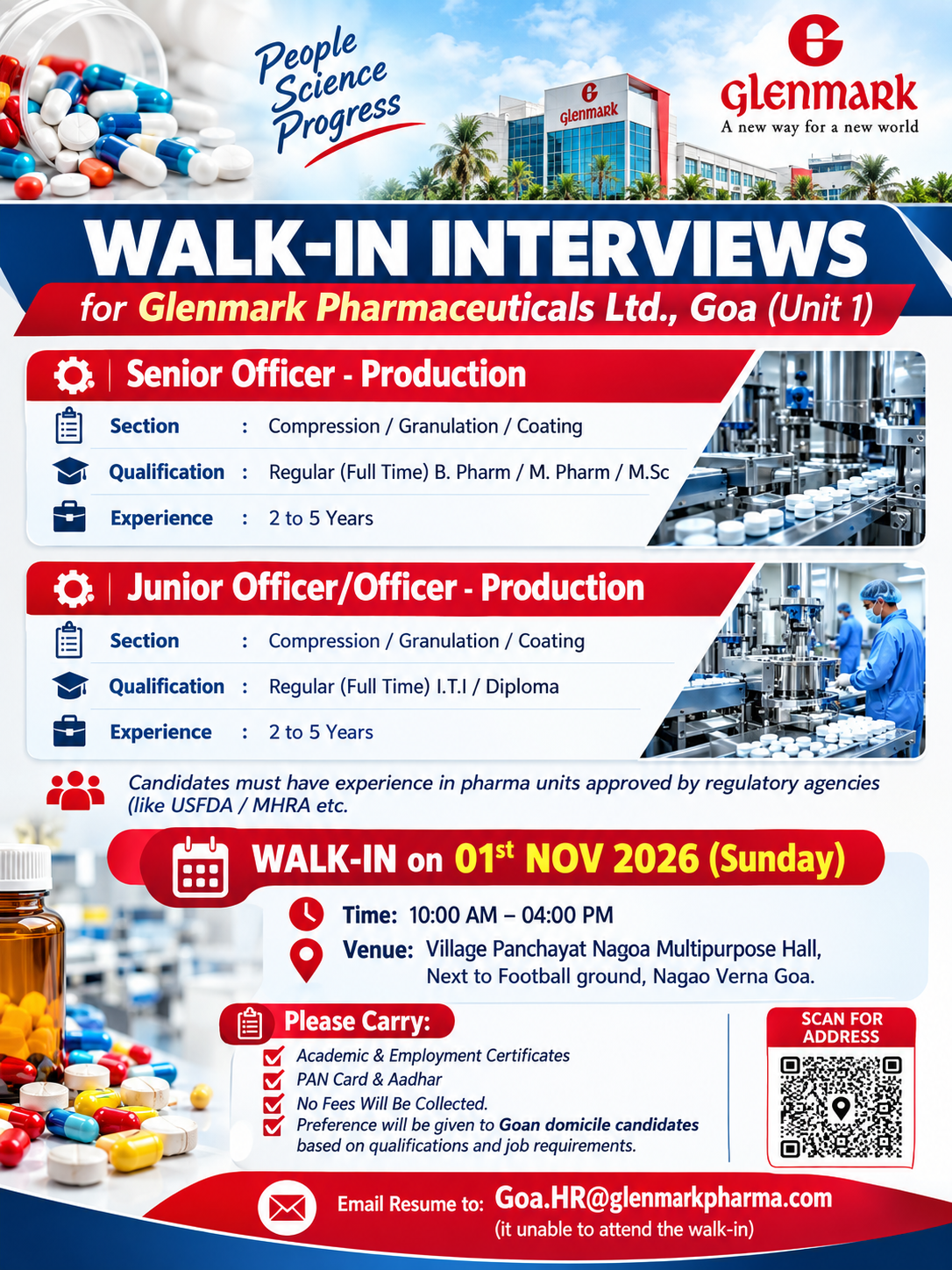  GLENMARK PHARMACEUTICALS WALK-IN INTERVIEW 2026