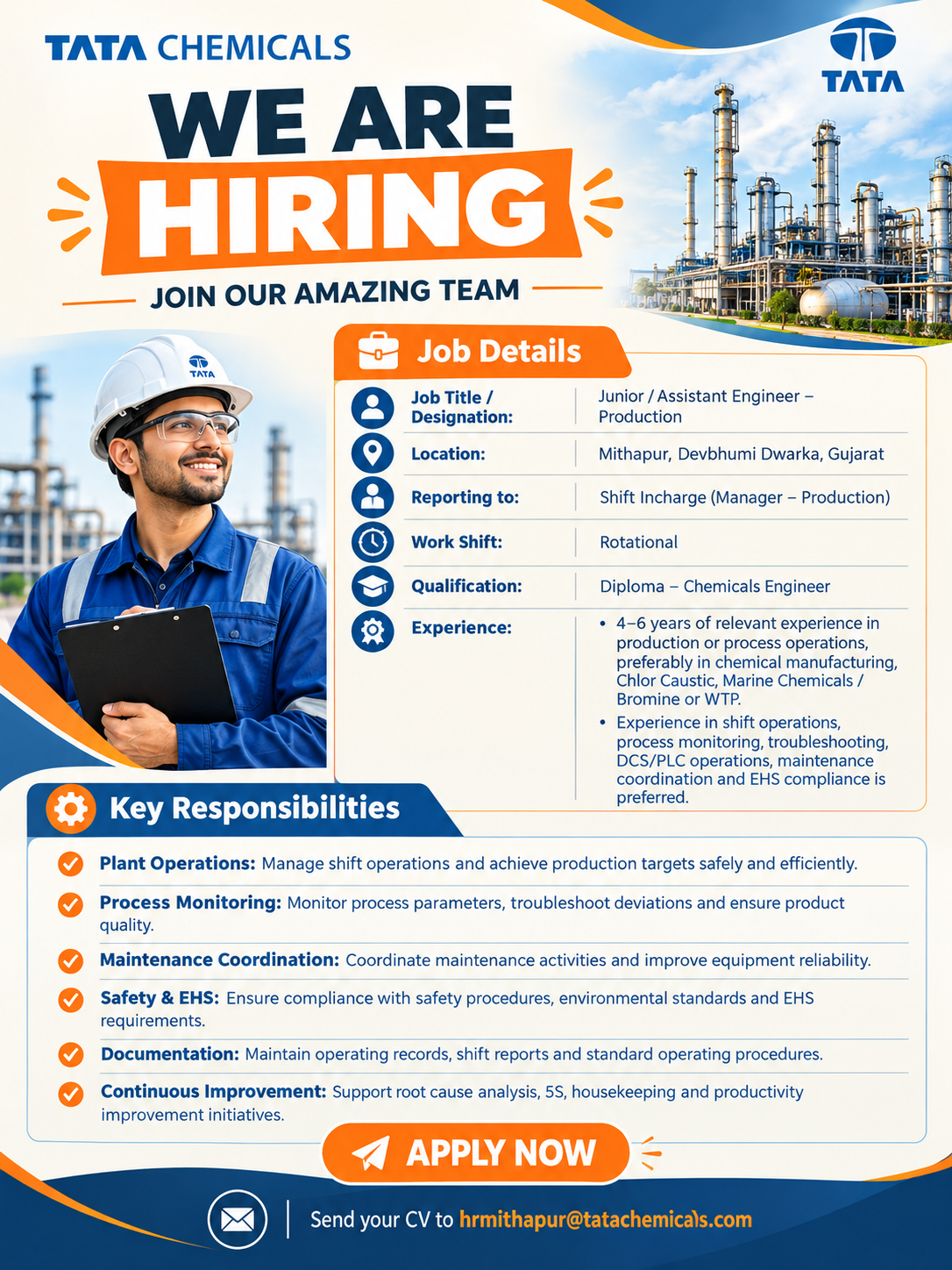 TATA CHEMICALS JOBS 2026