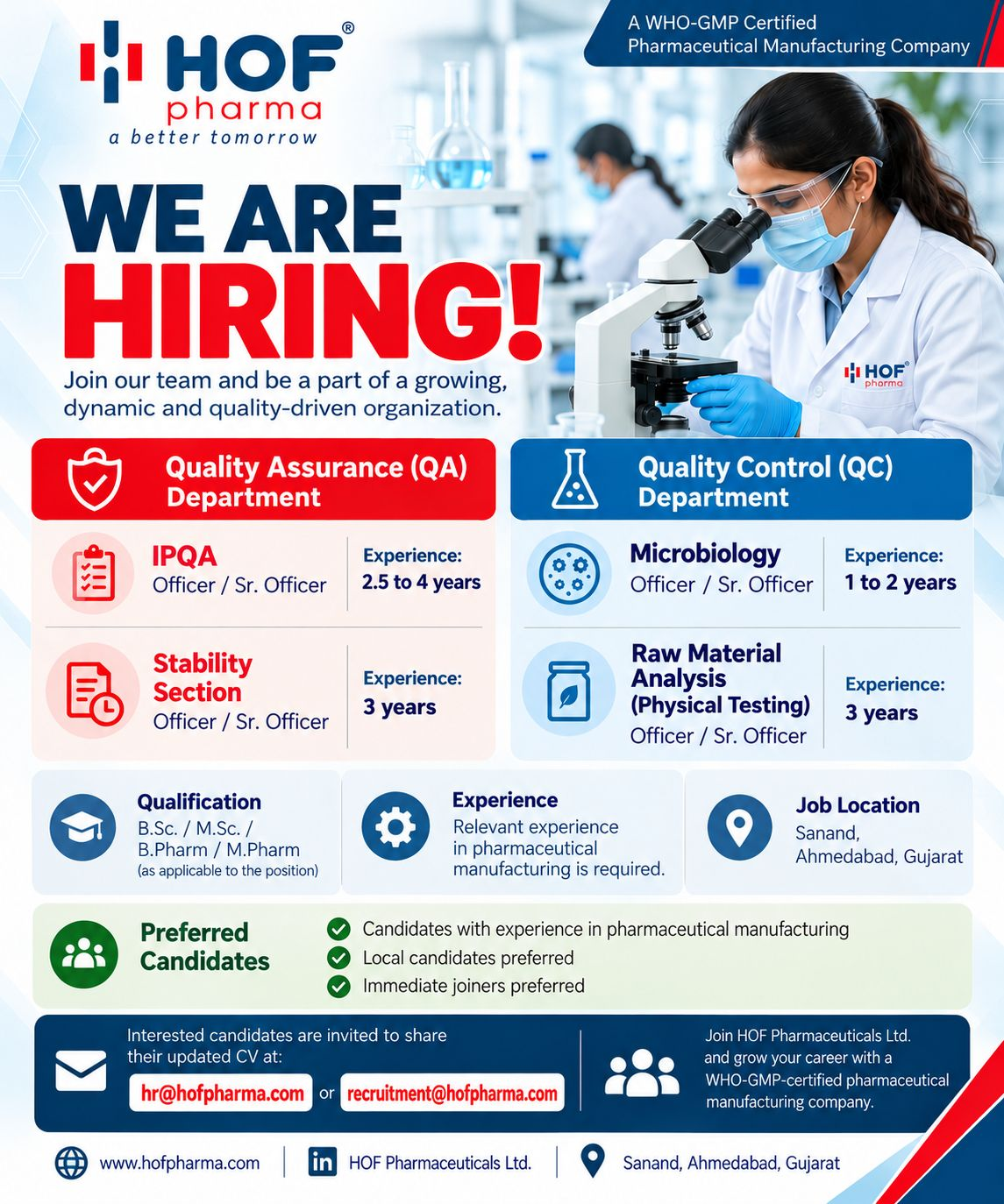 HOF Pharma Jobs 2026