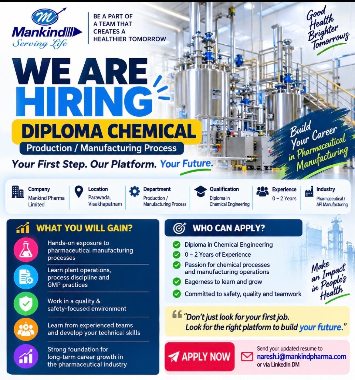 Mankind Pharma Jobs in Visakhapatnam 2026