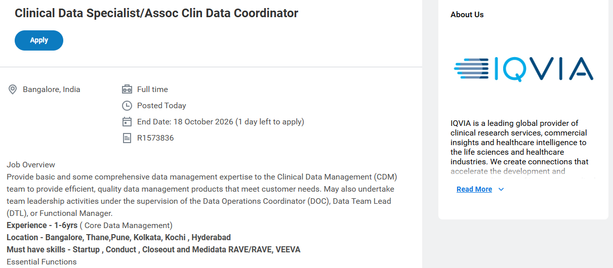 IQVIA Clinical Data Careers 2026