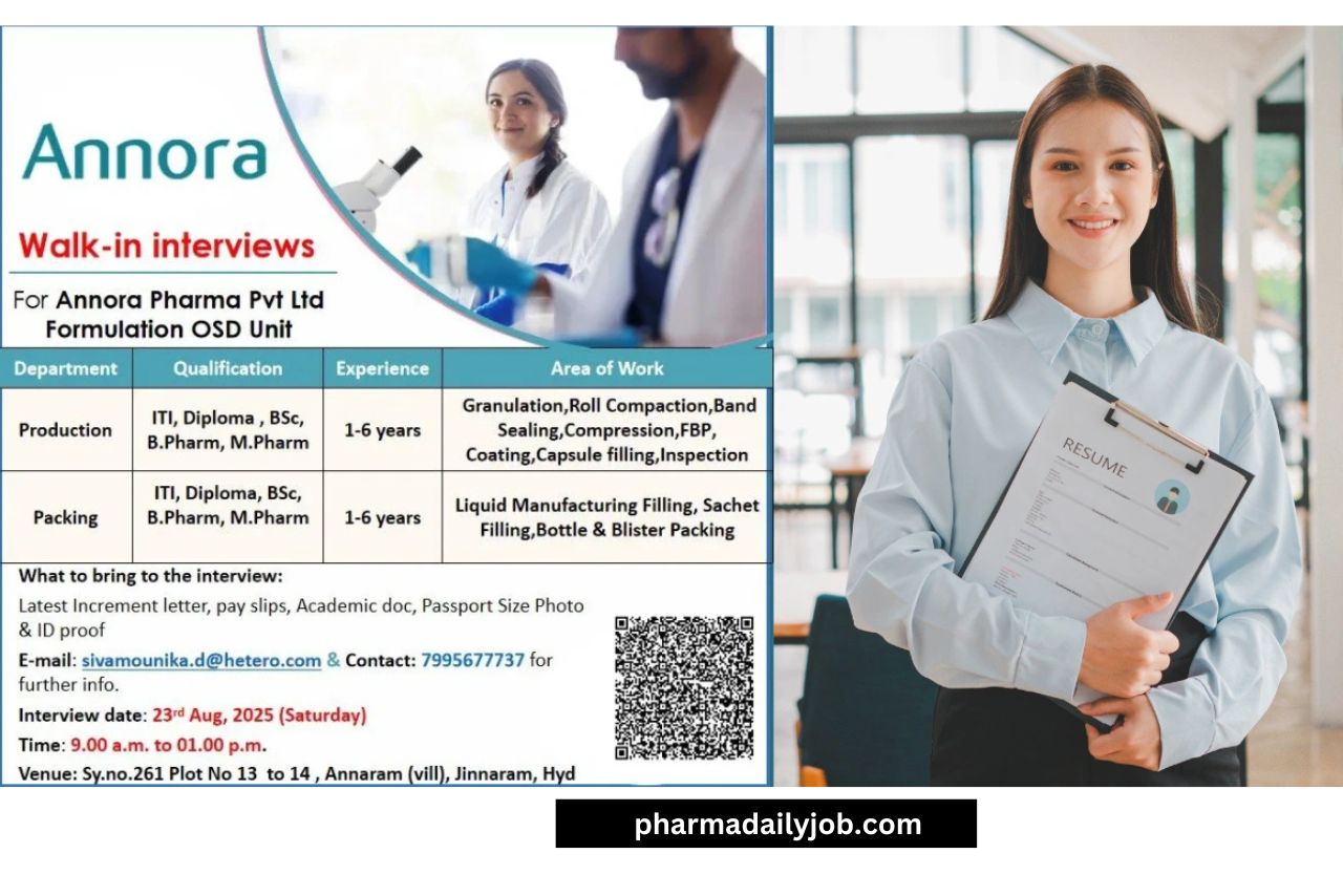 Annora Pharma Announces Walk-In Interviews
