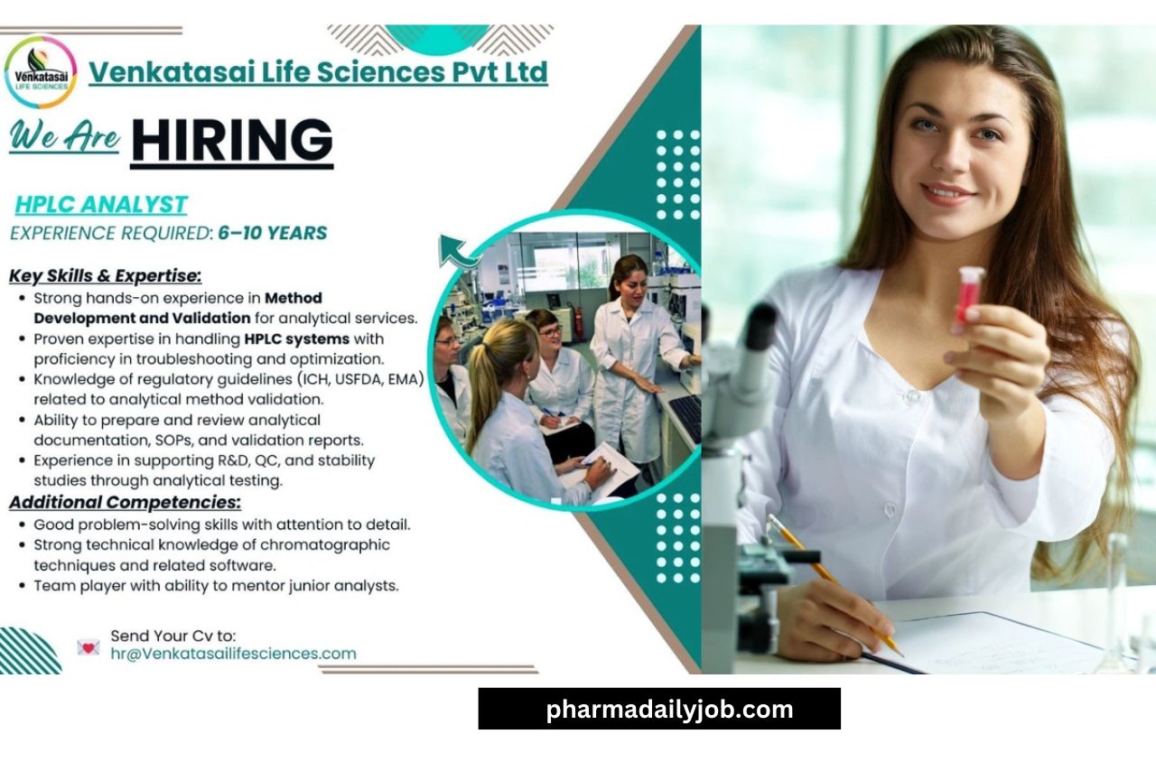 Venkatasai Life Sciences is Hiring