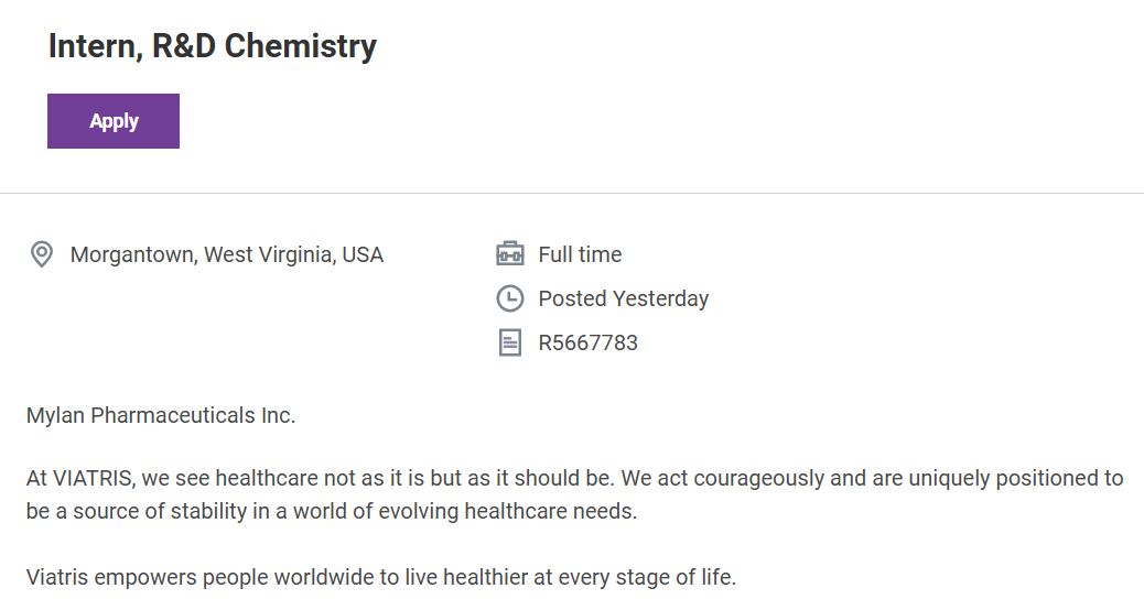 Viatris Internship 2026