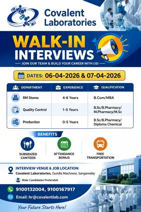 Covalent Laboratories Walk-in Interview 2026