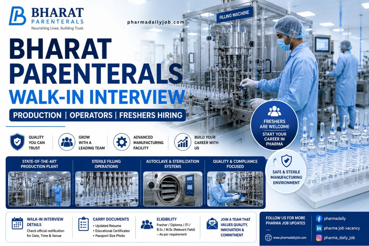 Bharat Parenterals Walk-In Interview 2026