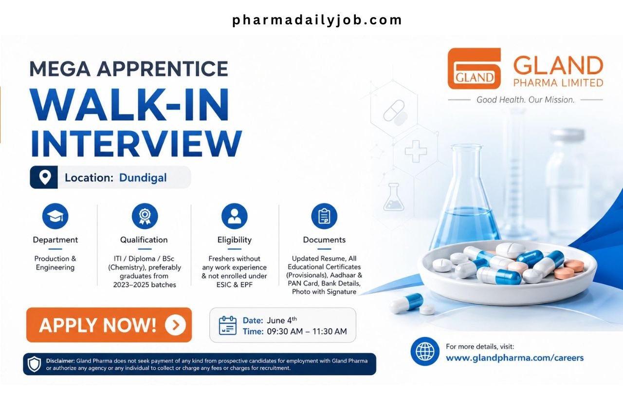 Gland Pharma Mega Apprentice