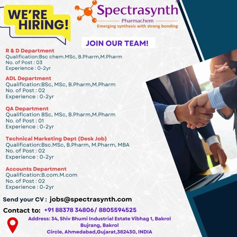 Spectrasynth Pharmachem Hiring