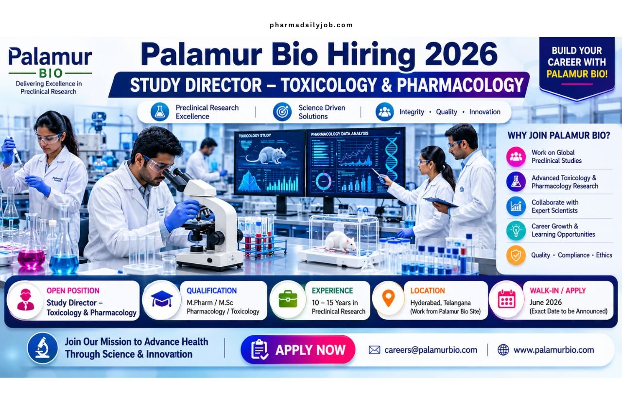 Palamur Bio Hiring Study Directors 2026