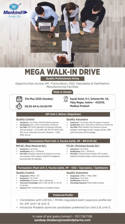 Mankind Pharma Mega Walk-in Drive 2026