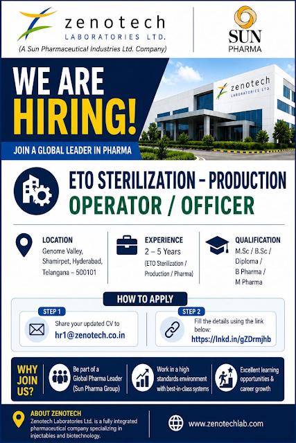 Zenotech Laboratories Hiring 2026