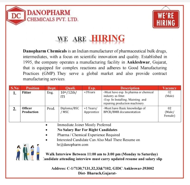 Danopharm Chemicals Walk-In Interview