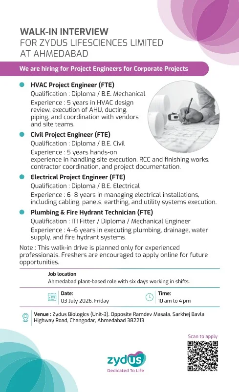 Zydus Lifesciences Recruitment 2026