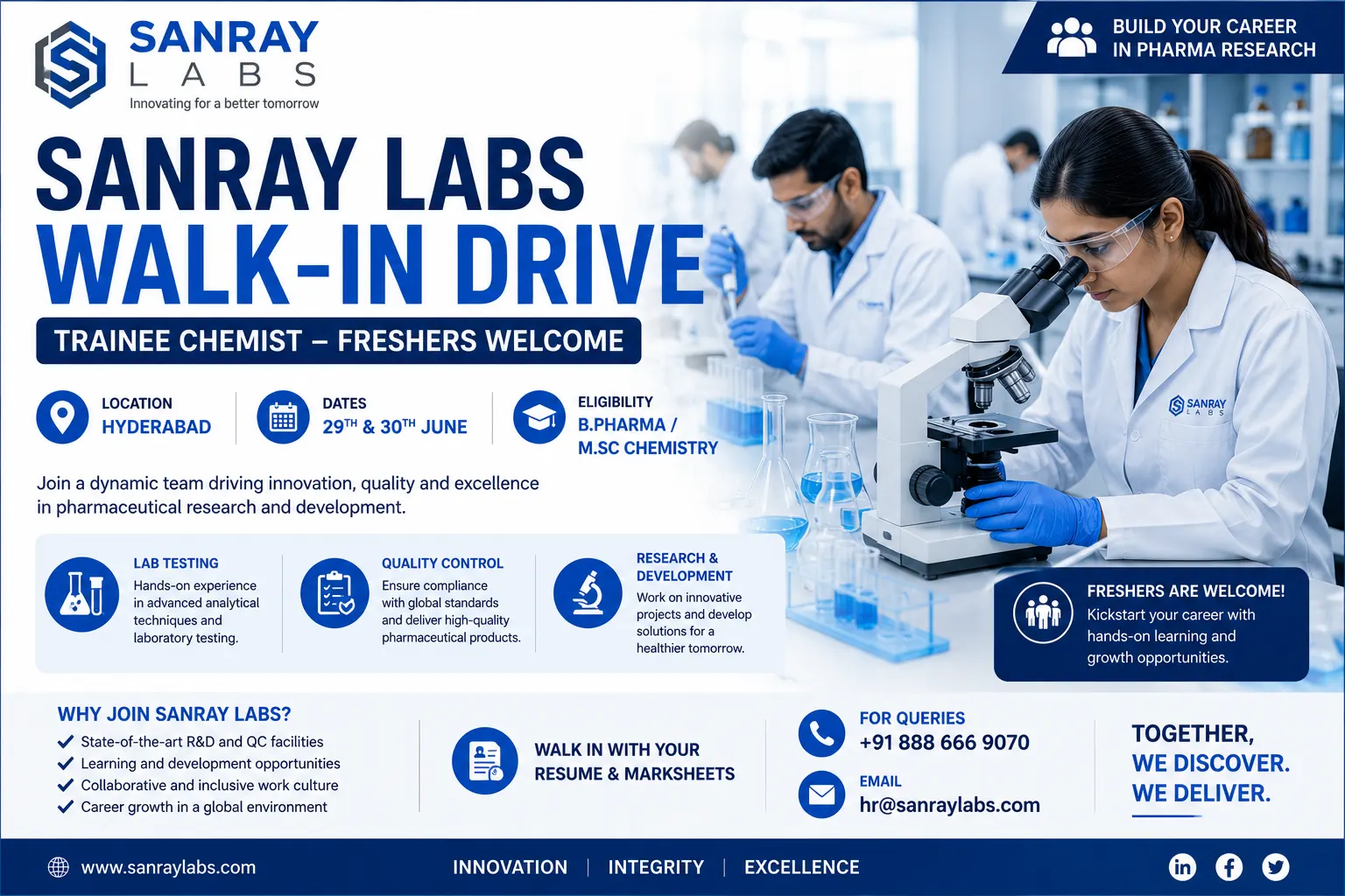 Sanray Labs Walk-in Drive 2026