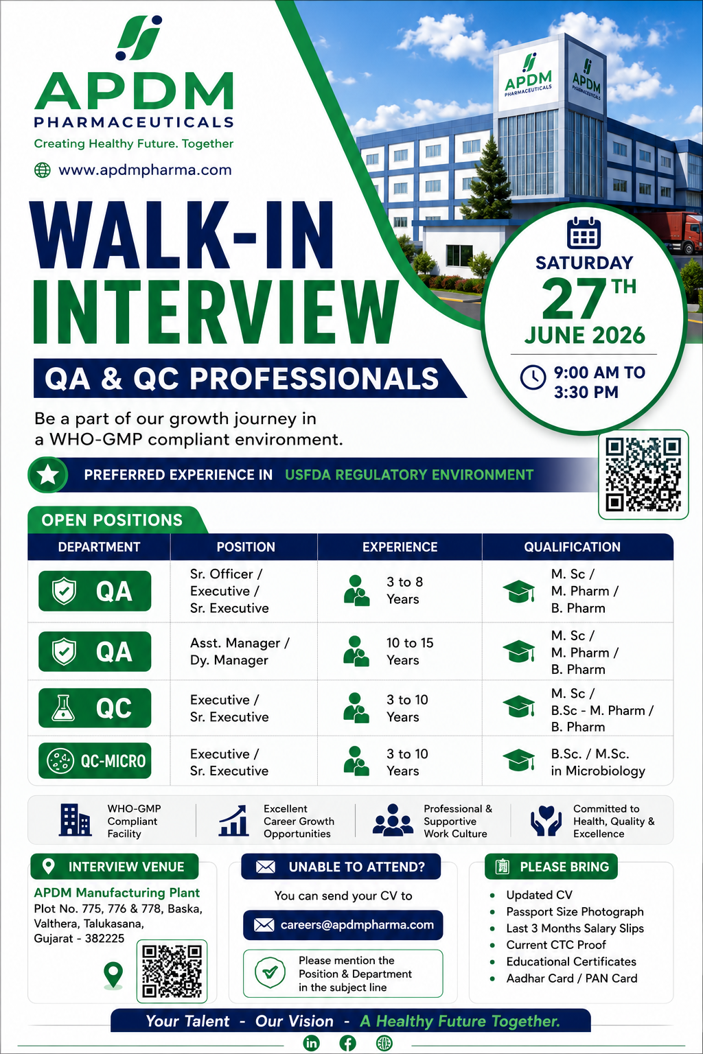 APDM Pharmaceuticals Walk-In Interview 2026