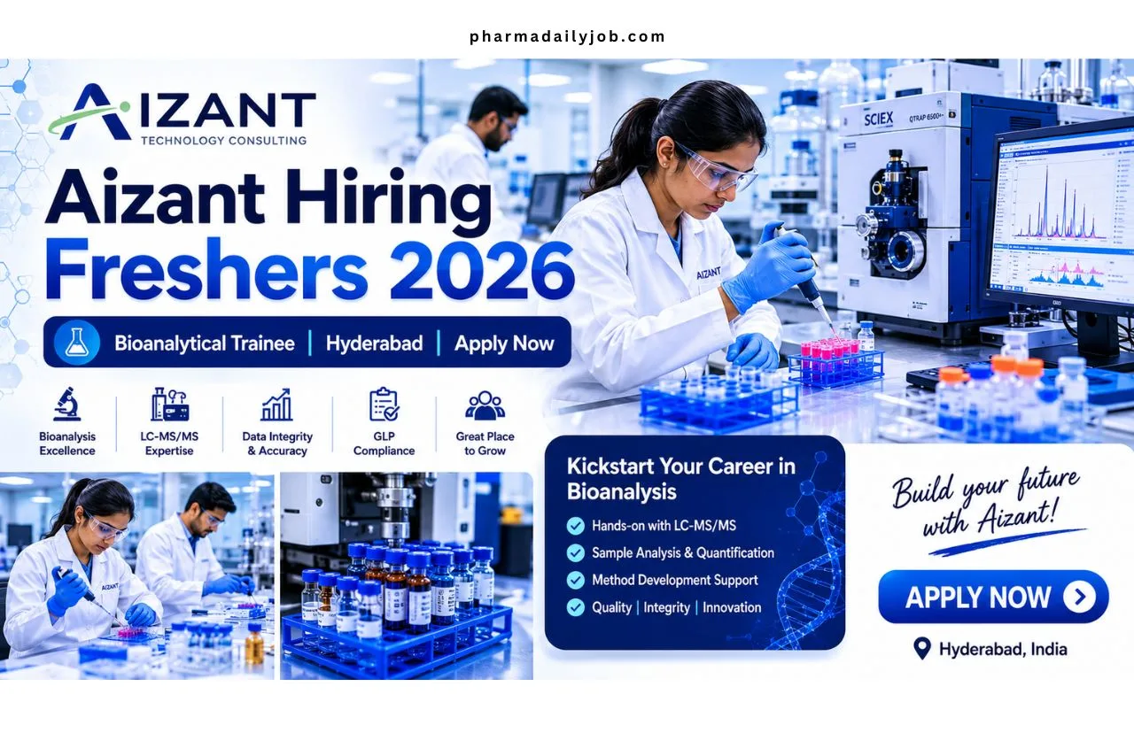 Aizant Freshers Hiring Bioanalytical Trainee Jobs 2026