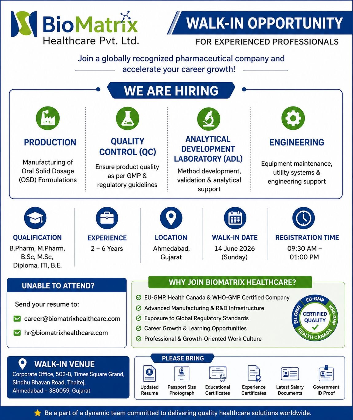 BioMatrix Healthcare Walk-In 2026