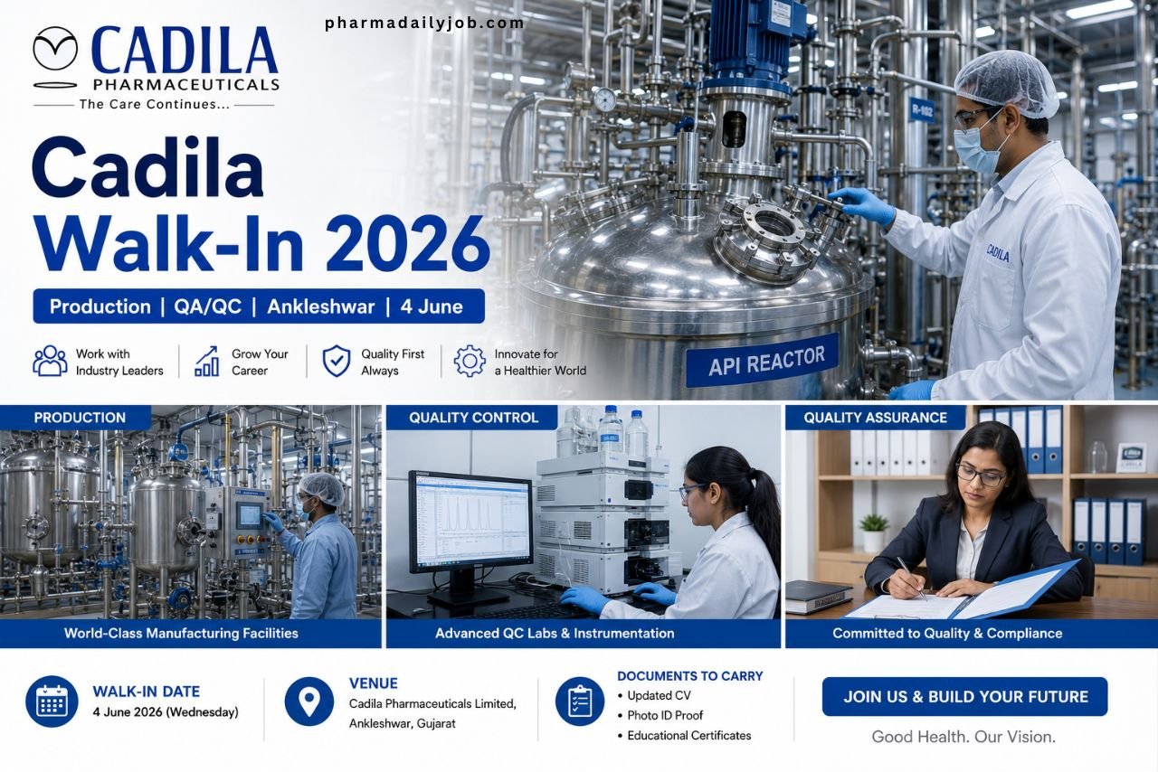 Cadila Pharmaceuticals Walk-In Drive 2026
