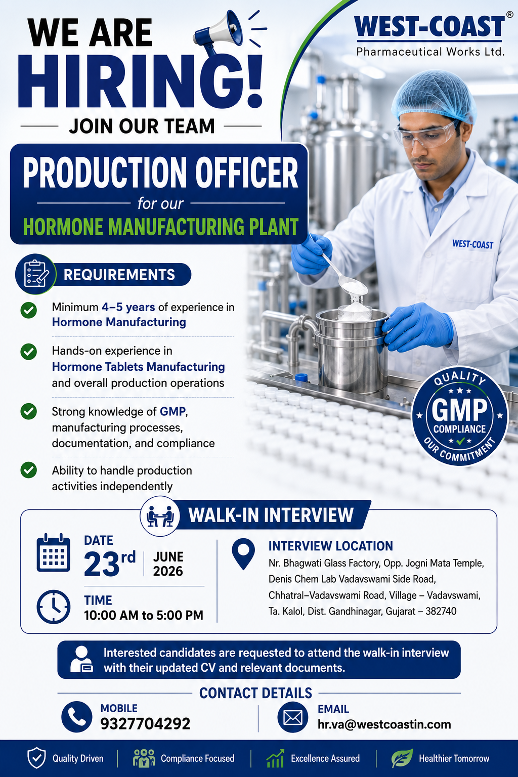 West-Coast Pharma Jobs 2026