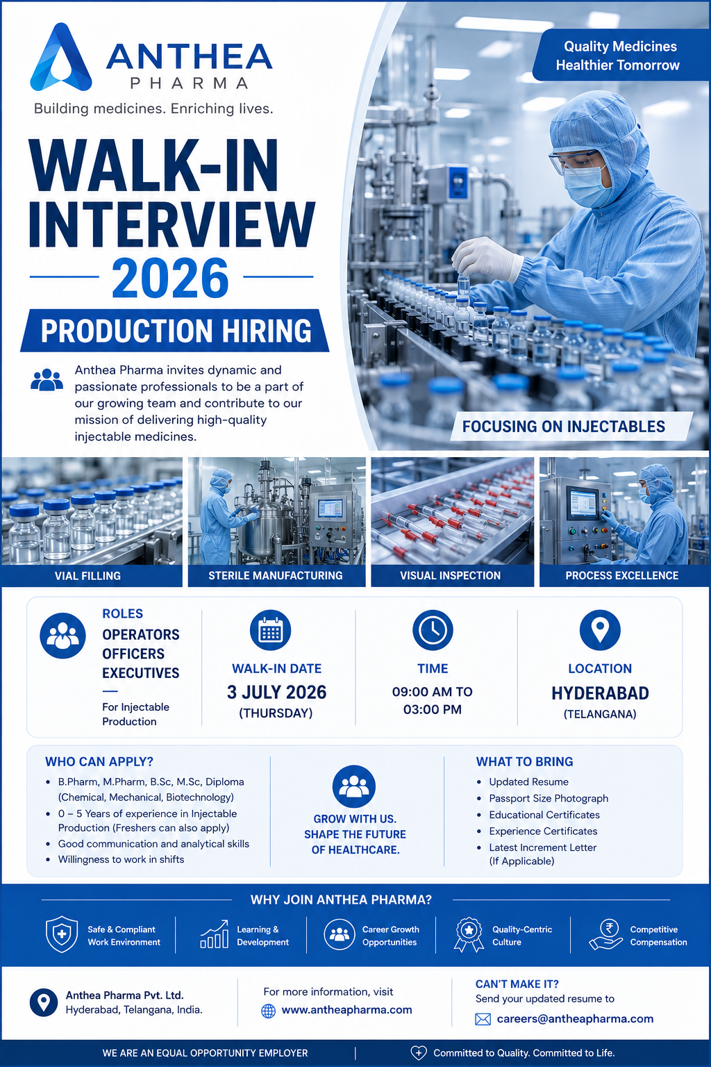 Anthea Pharma Walk-In Interview 2026