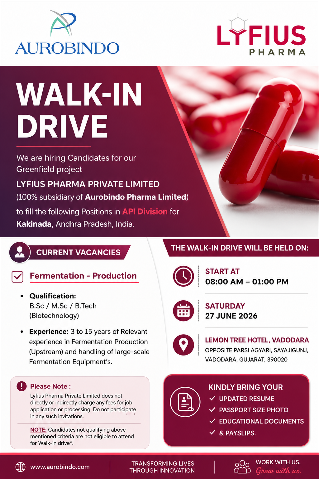 Lyfius Pharma Walk-in Interview 2026