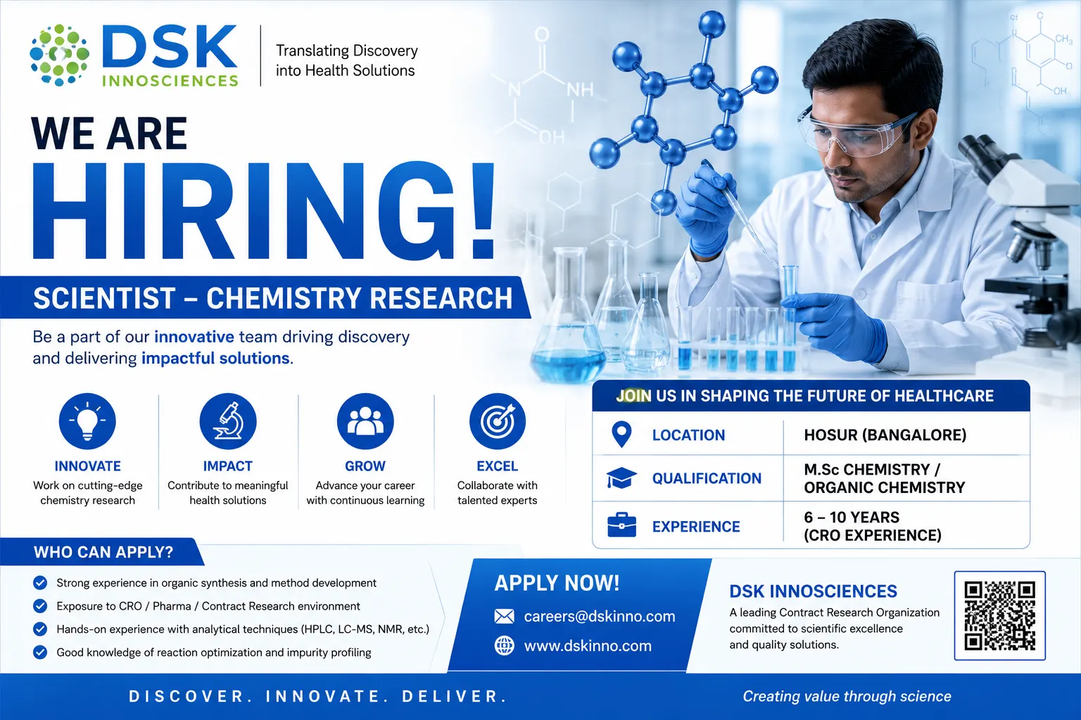 DSK InnoSciences Hiring Scientist