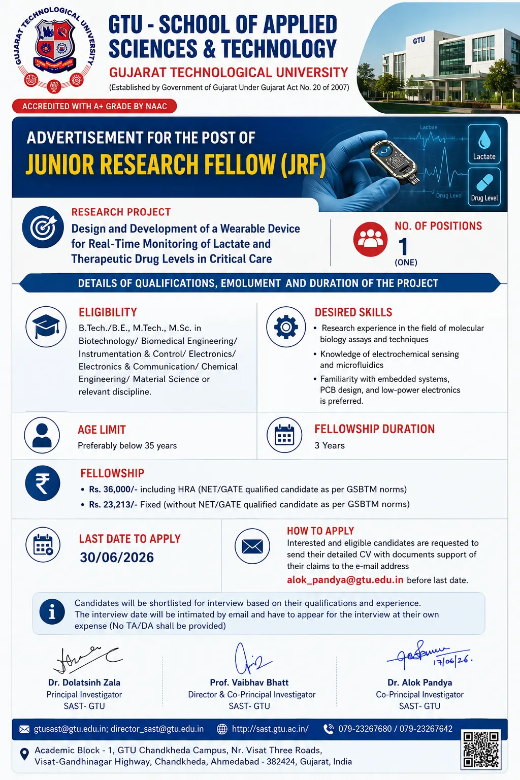GTU JRF Recruitment 2026