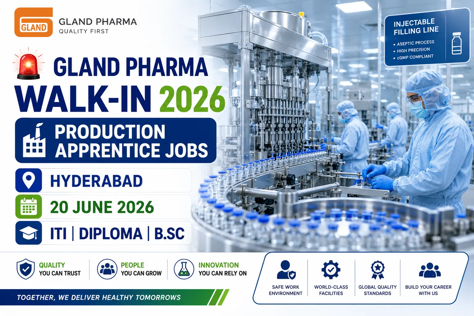 Gland Pharma Walk-In 2026
