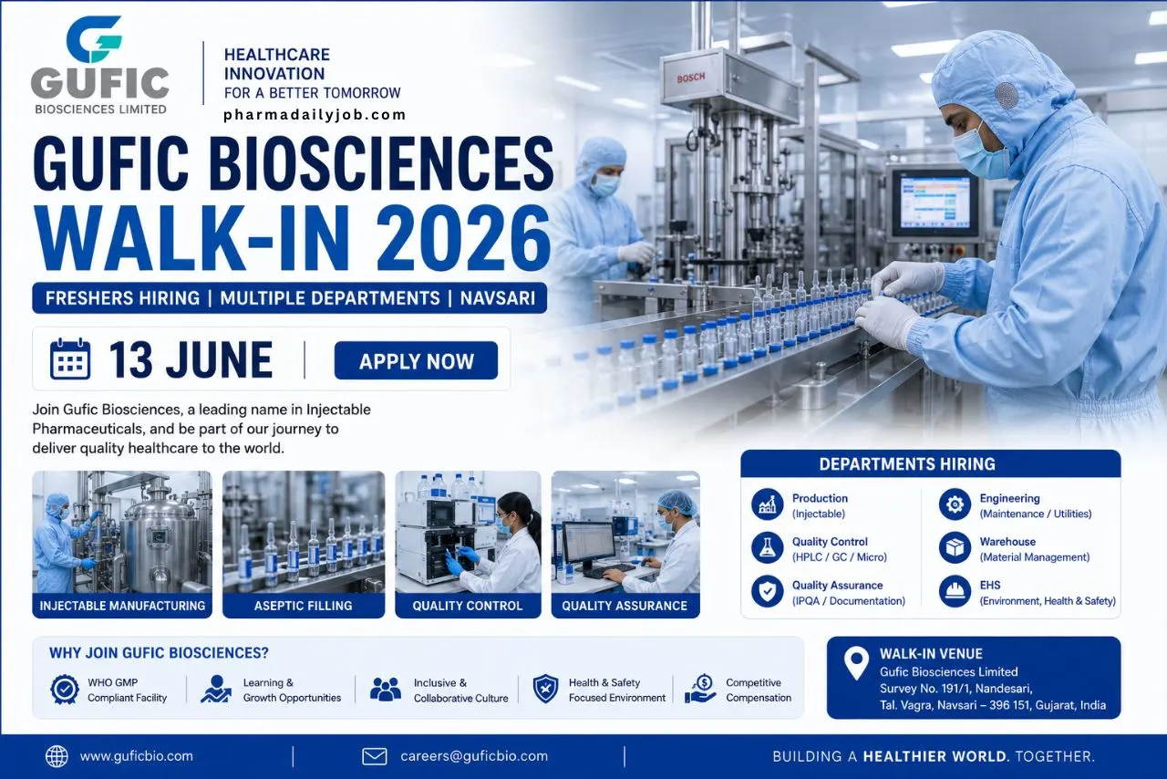 Gufic Biosciences Walk-In Interview 2026