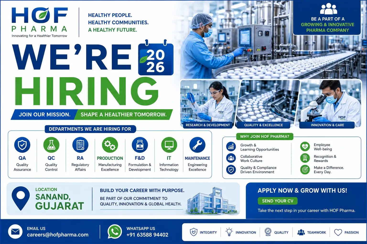 HOF Pharma Hiring 2026