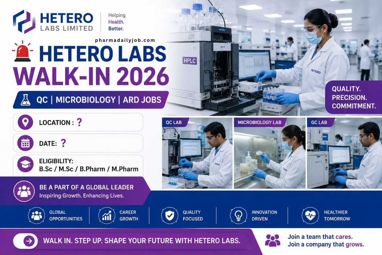 Hetero Labs Walk-In Interview 2026