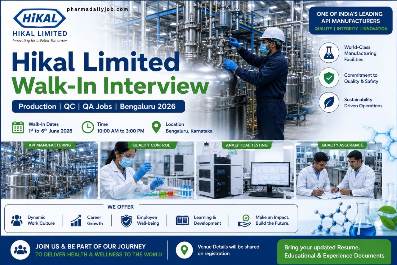 Hikal Walk-In Interview 2026