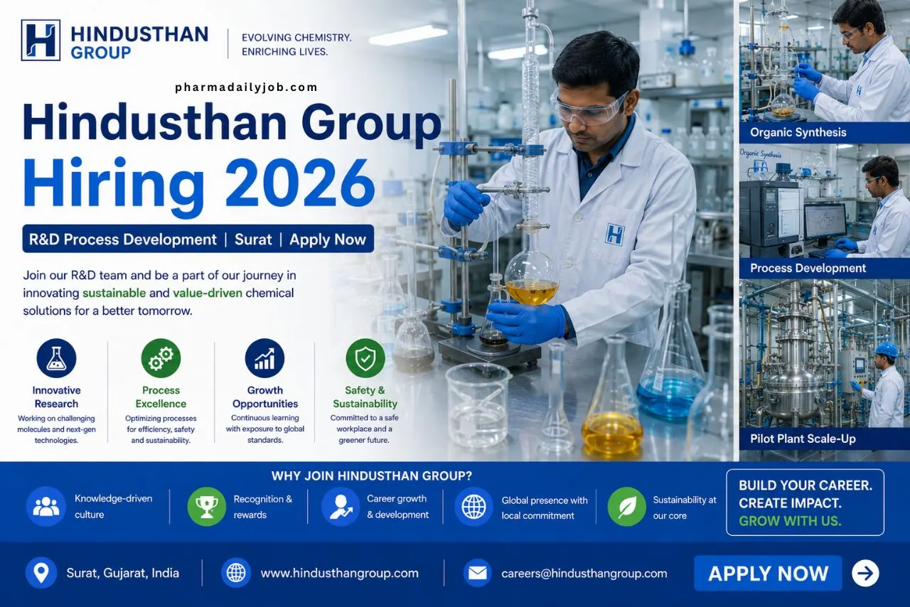 Hindusthan Group Hiring for R&D Process Development Roles in Surat