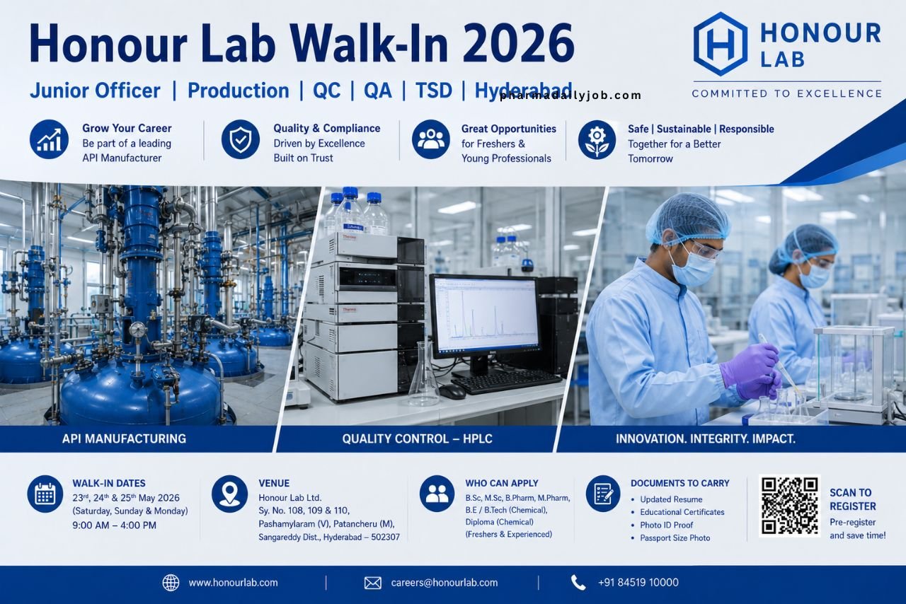 Honour Lab Walk In Interview