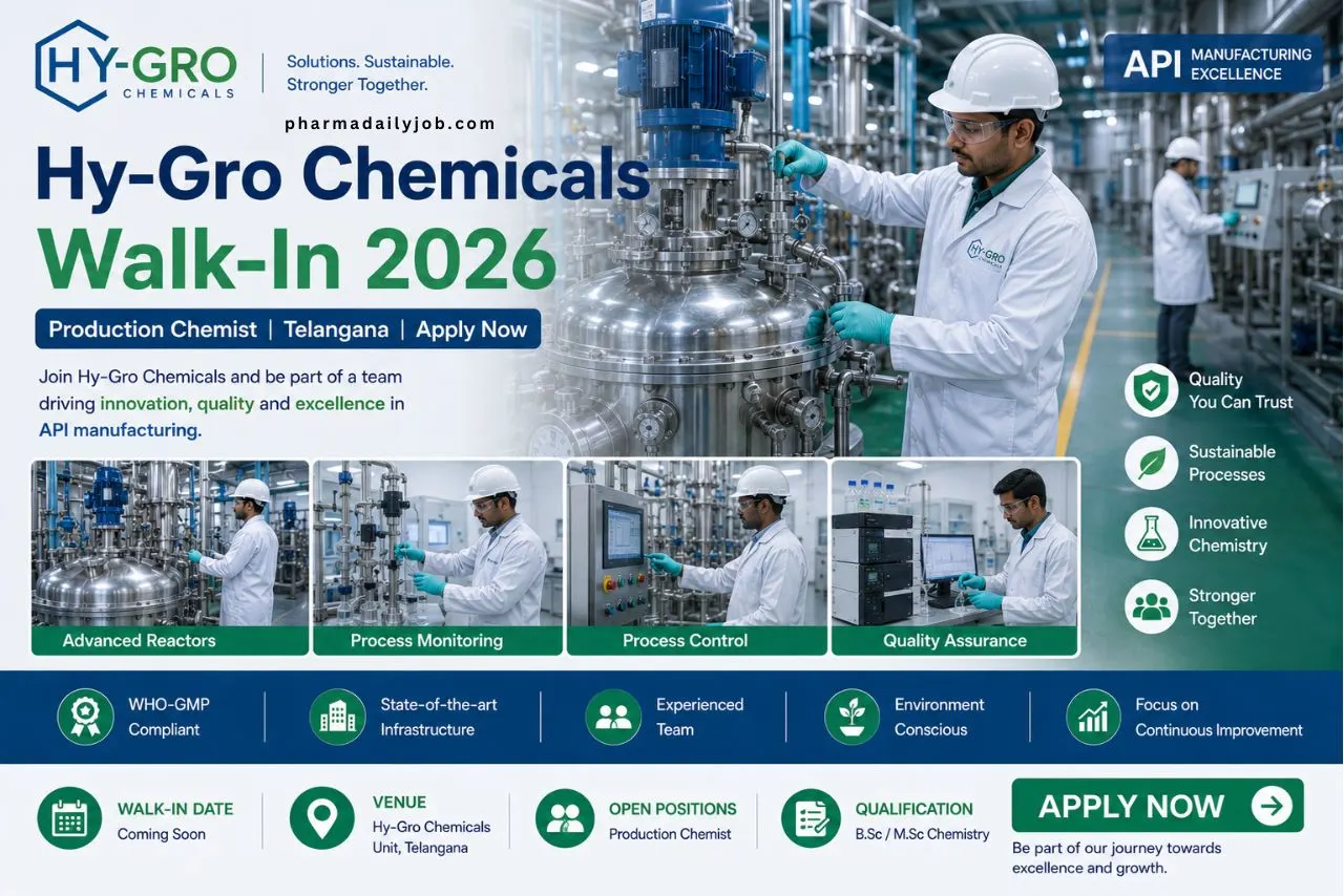 Hy-Gro Chemicals Pharmtek Walk-In Interview 2026