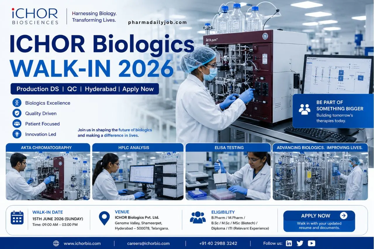ICHOR Biologics Walk-In Interview 2026