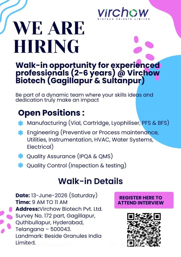 Virchow Biotech Walk-In Interview 2026