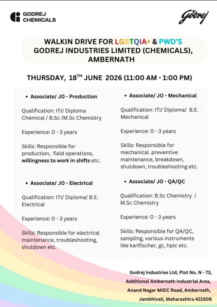 Godrej Chemicals Walk-In Drive 2026