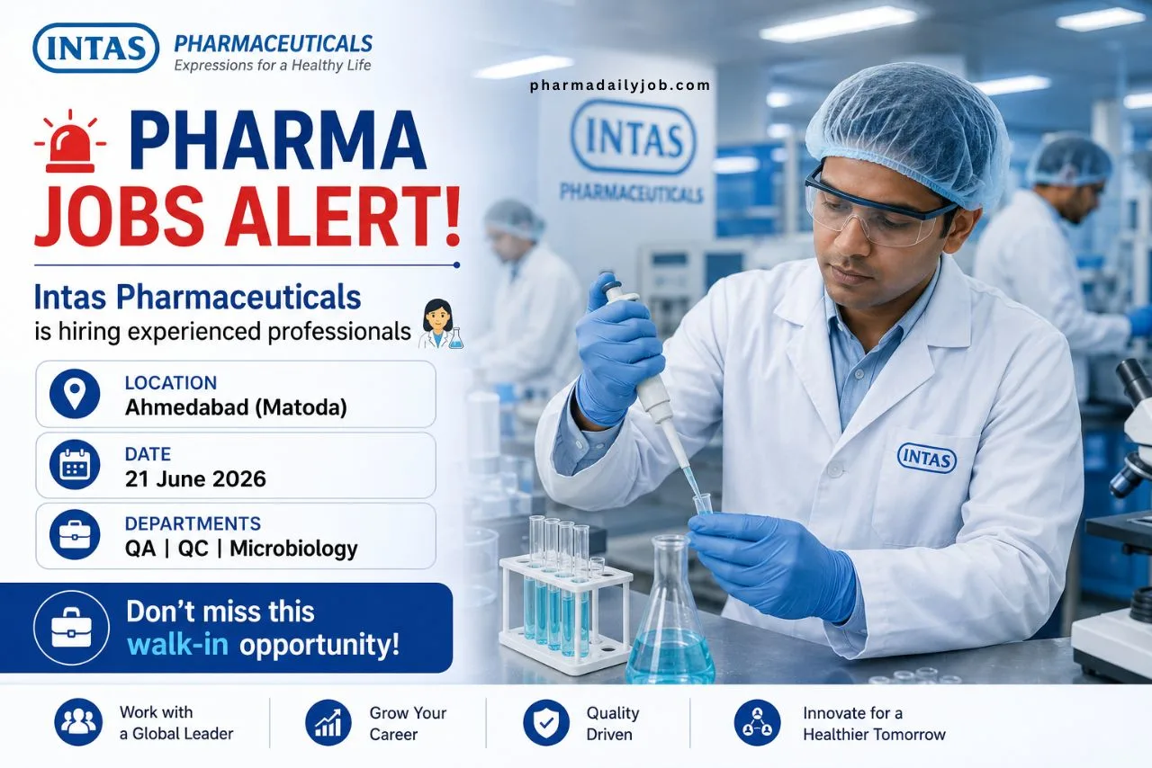 Intas Pharmaceuticals Walk-In Interview 2026