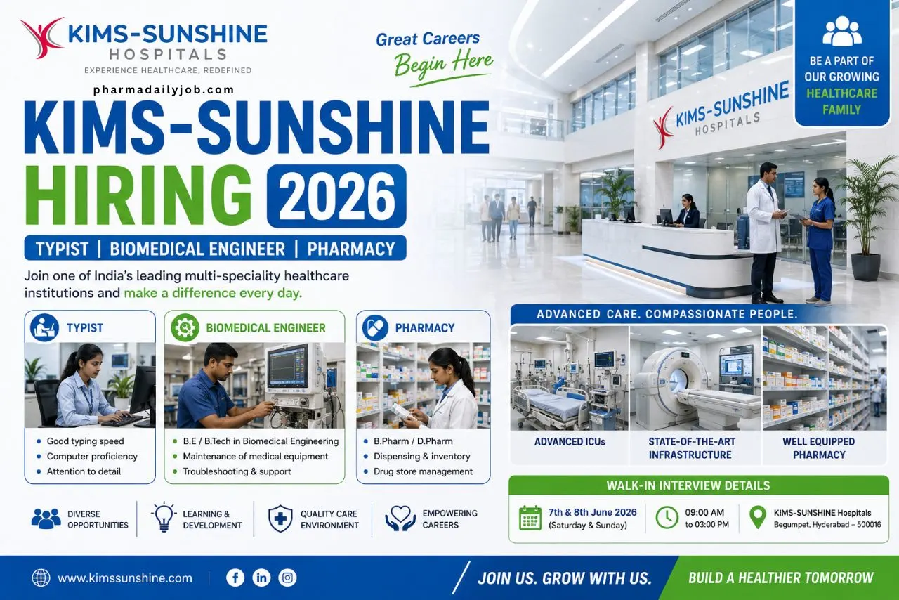 KIMS-SUNSHINE Hospitals Hiring 2026