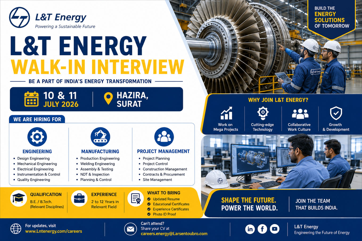 L&T Energy Walk-in Interview 2026