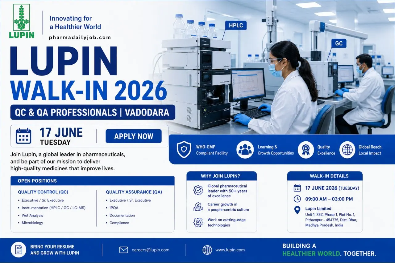 Lupin Walk-In Interview 2026