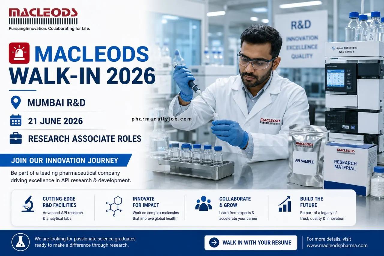 Macleods Pharmaceuticals Walk-In Drive 2026