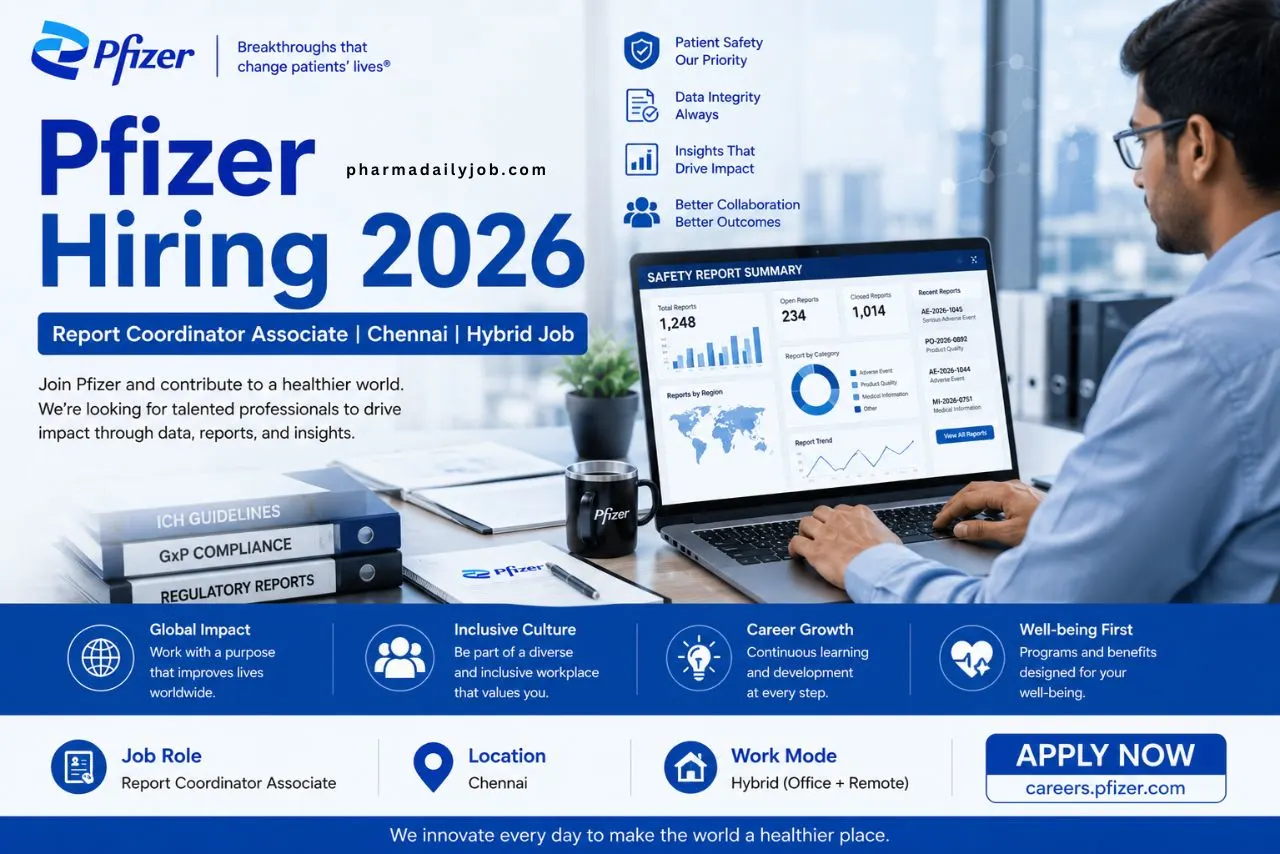 Pfizer Hiring Report Coordinator Associate 2026