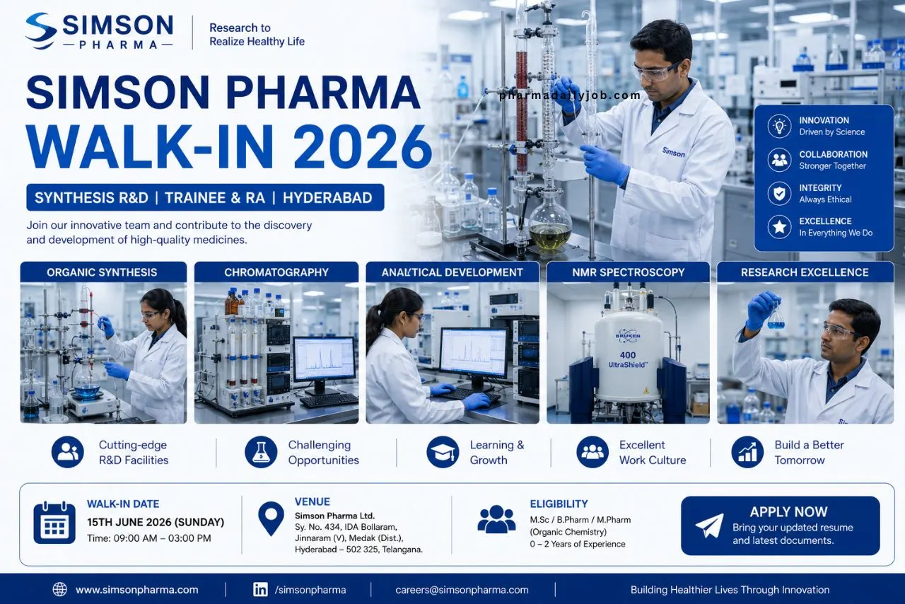 Simson Pharma Walk-In Interview 2026