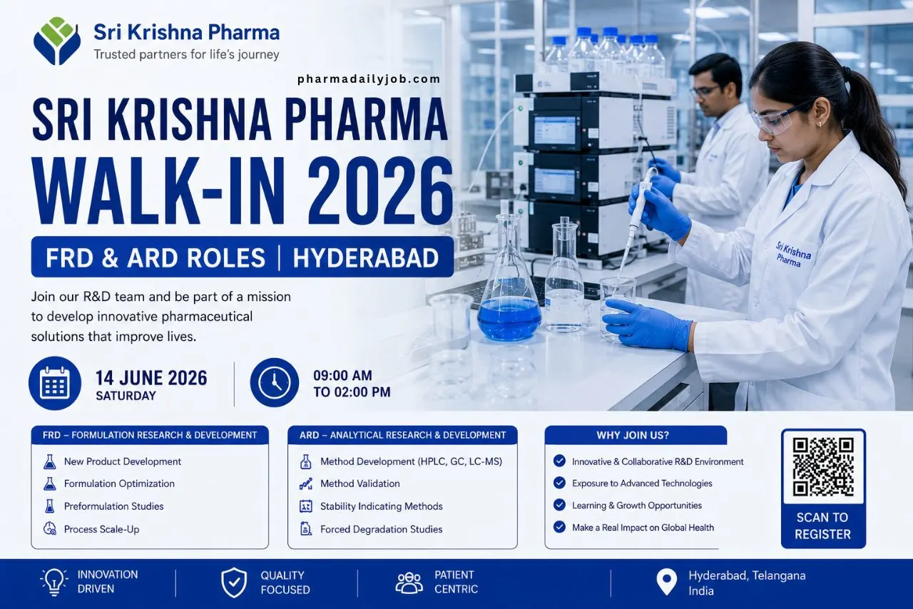 Sri Krishna Pharma Walk-In Interview 2026