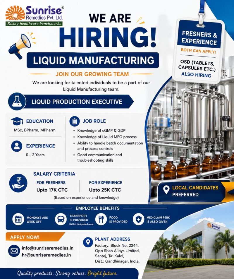 Sunrise Remedies Pvt Ltd Careers