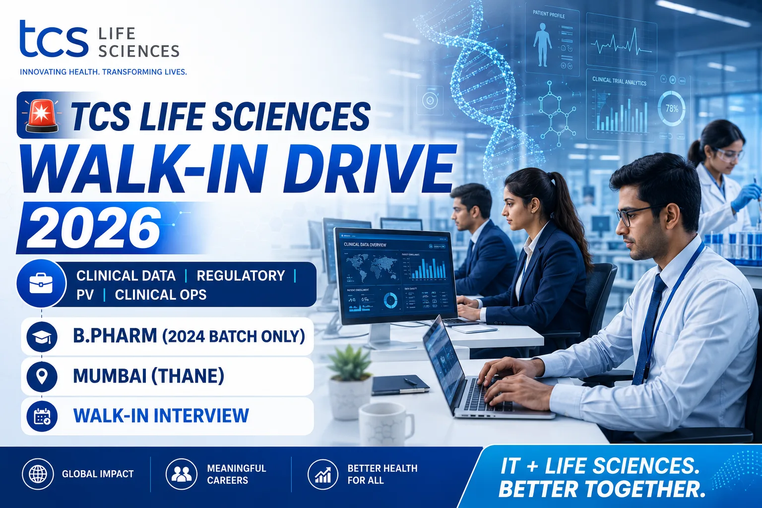 TCS Life Sciences Walk-In Drive 2026