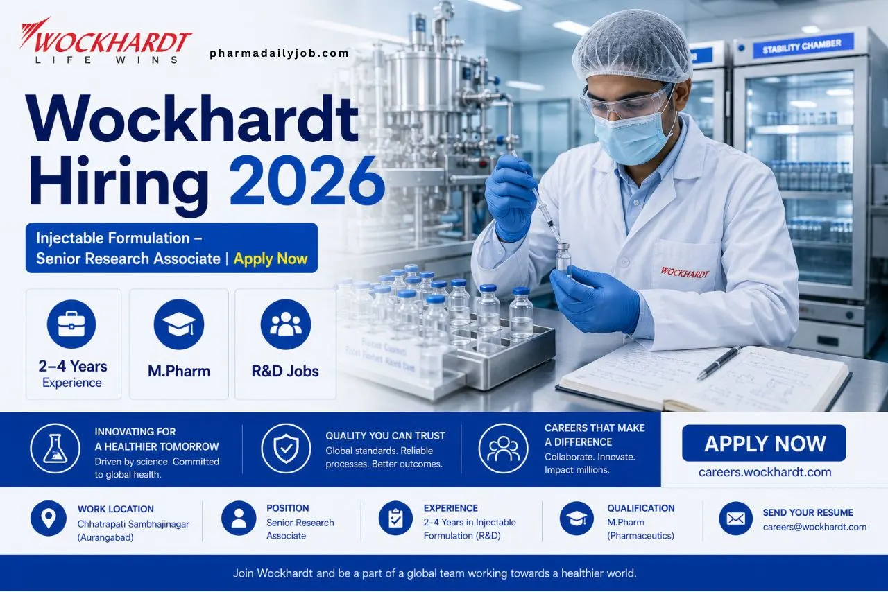 Wockhardt hiring Senior Research